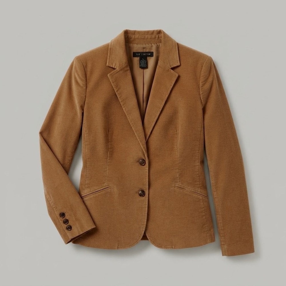 The Limited Stretch Corduroy Blazer Tan Brown Two Button Jacket Size L